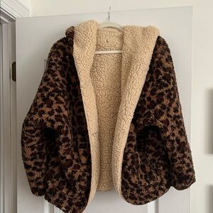 Leopard Print Sherpa Jacket
